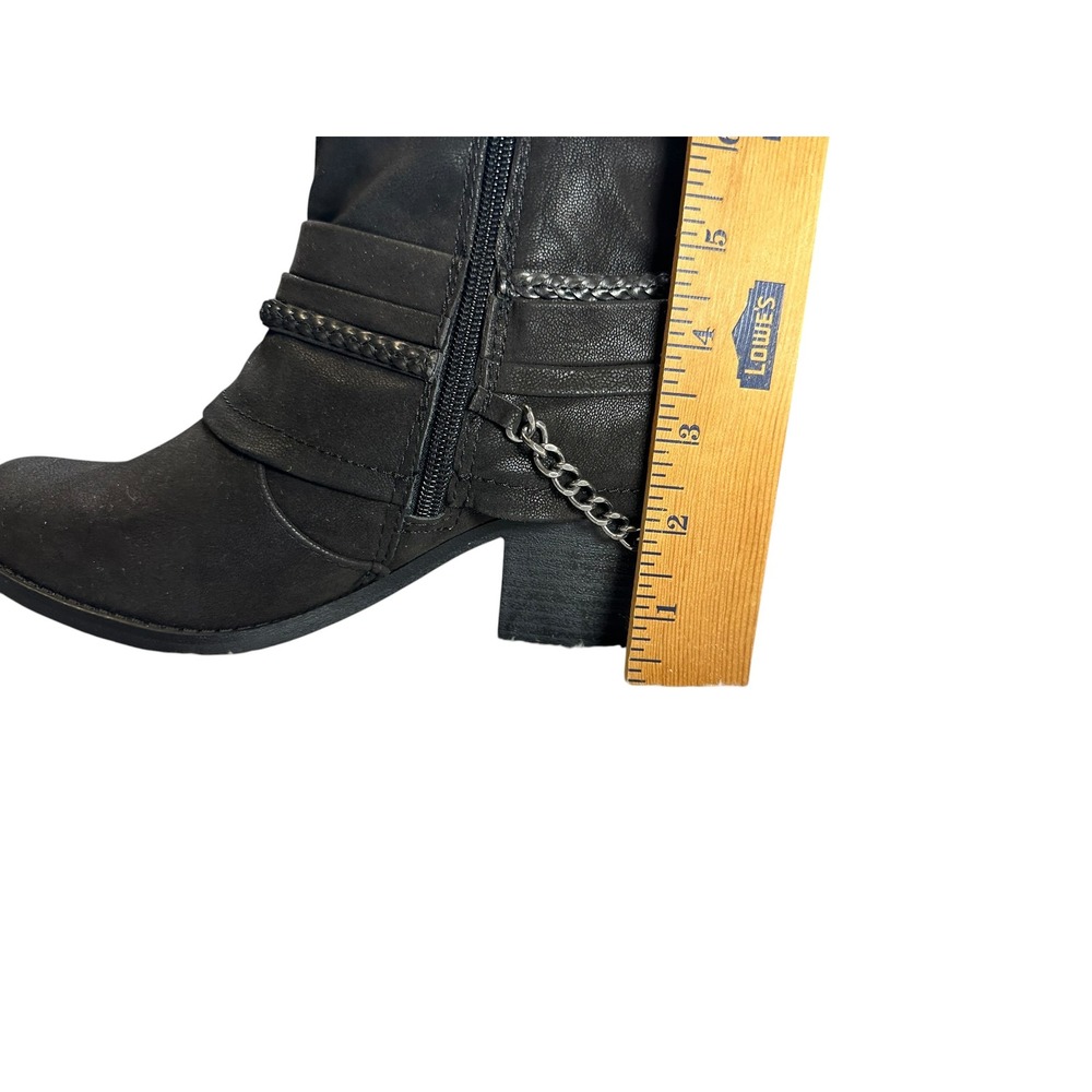 Jellypop Treasure Black Slouchy Knee High Boots Buckle Chain Detail 7.5M 732562 - Picture 8 of 10